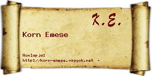 Korn Emese névjegykártya
